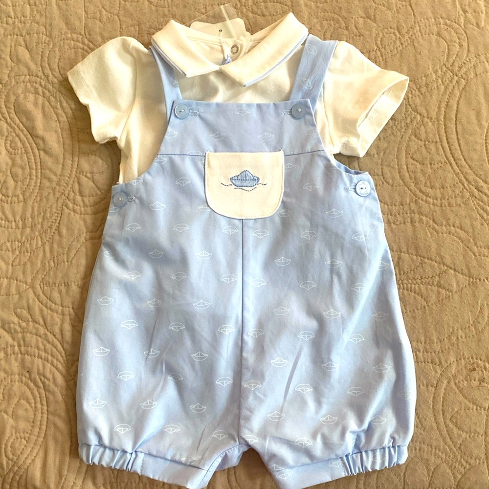 NWT Mayoral Boat Dungaree Set size 1-2 months
